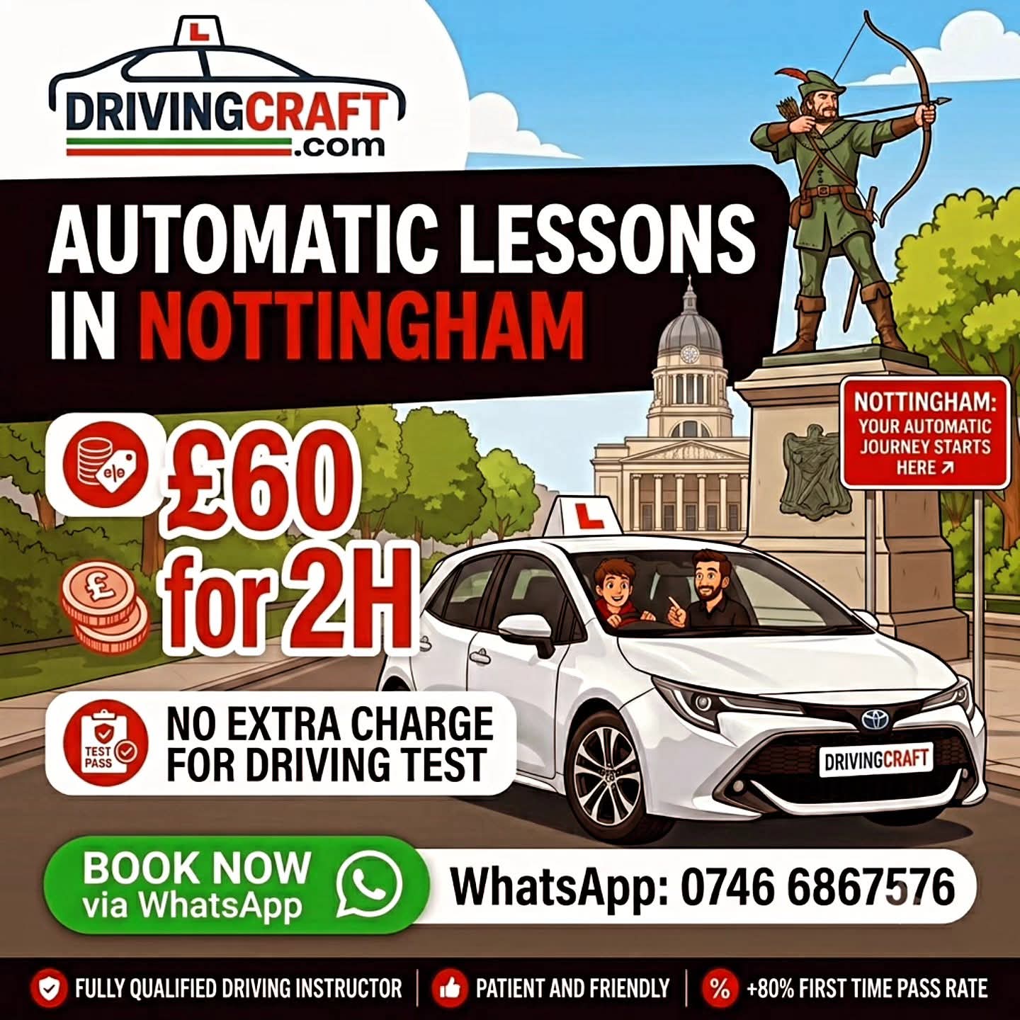 Automatic lessons in Nottingham